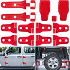 Red Exterior Door Hinge Cover Trims Set for 2018 - 2023 Jeep Wrangler JL JLU - GENSSI Exterior Part