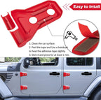 Red Exterior Door Hinge Cover Trims Set for 2018 - 2023 Jeep Wrangler JL JLU - GENSSI Exterior Part