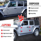 Red Exterior Door Hinge Cover Trims Set for 2018 - 2023 Jeep Wrangler JL JLU - GENSSI Exterior Part