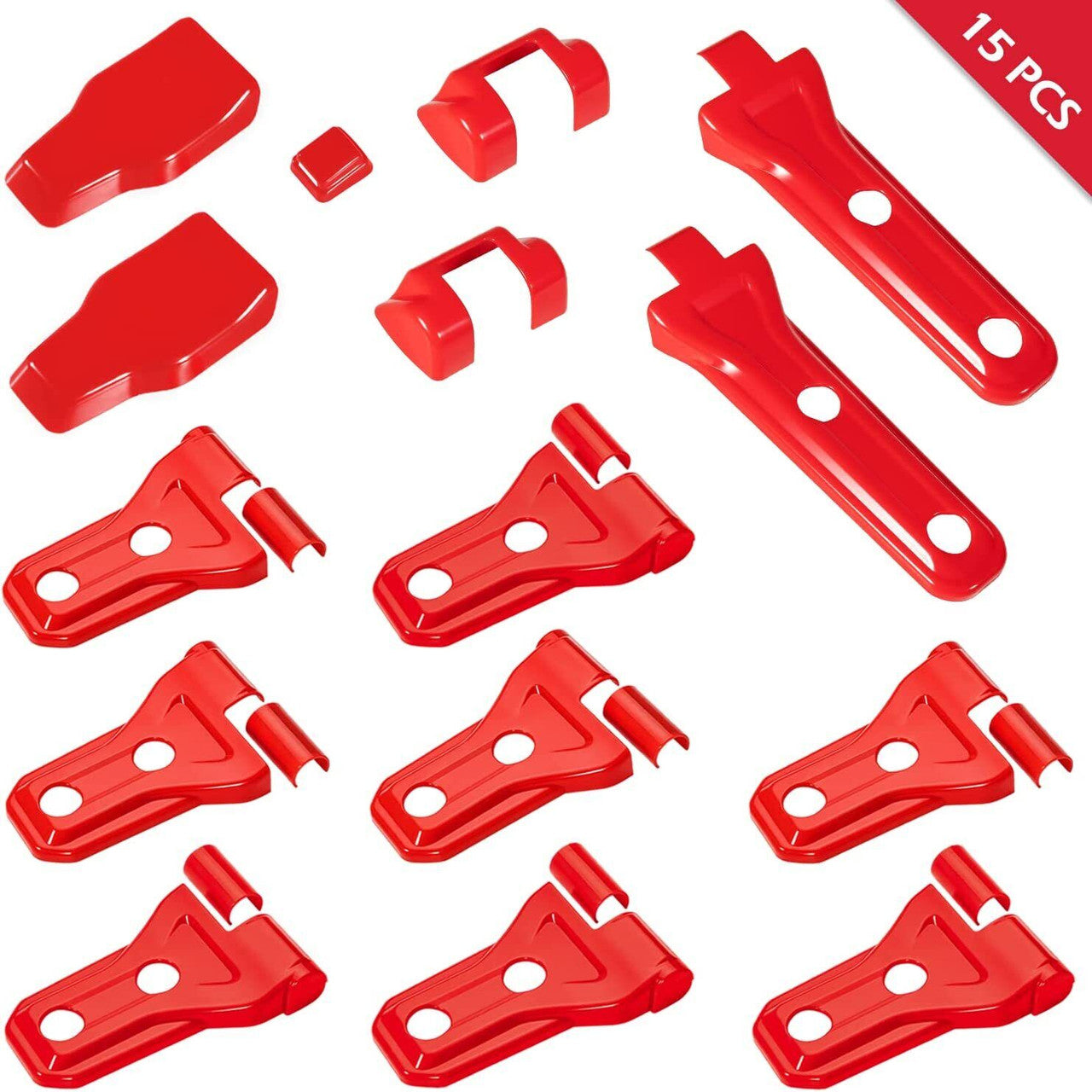 Red Exterior Door Hinge Cover Trims Set for 2018-2023 Jeep Wrangler JL JLU Exterior Part