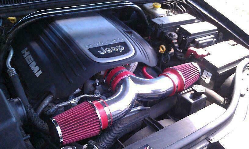 Cold Air Intake for 2005 - 2010 Grand Cherokee 2006 - 2010 Commander 5.7L 6.1L Dual Twins Red - GENSSI Performance