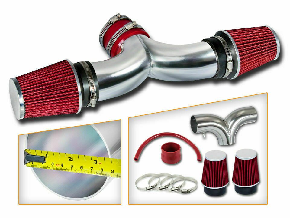 Cold Air Intake for 2005 - 2010 Grand Cherokee 2006 - 2010 Commander 5.7L 6.1L Dual Twins Red - GENSSI Performance