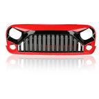 Red Black Shark Grille For Wrangler JK 2007 - 2018 Unlimited Glossy - GENSSI Grille