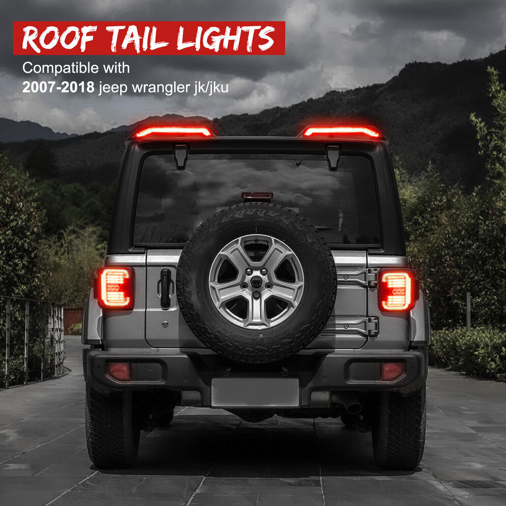 High Roof Mount Brake And Turn Signals LED Lights for 2007-2018 Jeep Wrangler JK JKU Lighting