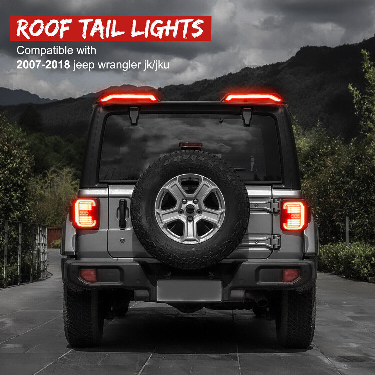 High Roof Mount Brake And Turn Signals LED Lights for 2007-2018 Jeep Wrangler JK JKU Lighting