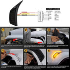 LED Fender Side Marker Lights DRL Dynamic Turn Signal for 2018 - 2023 Jeep Wrangler JL JLU Gladiator JT - GENSSI Lighting