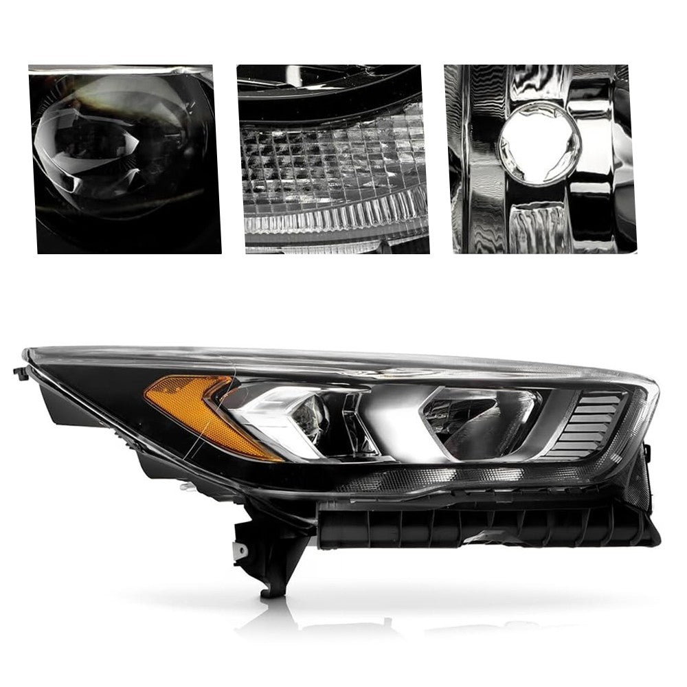 Black Halogen headlight inner lens detail for 2017-2019 Ford Escape