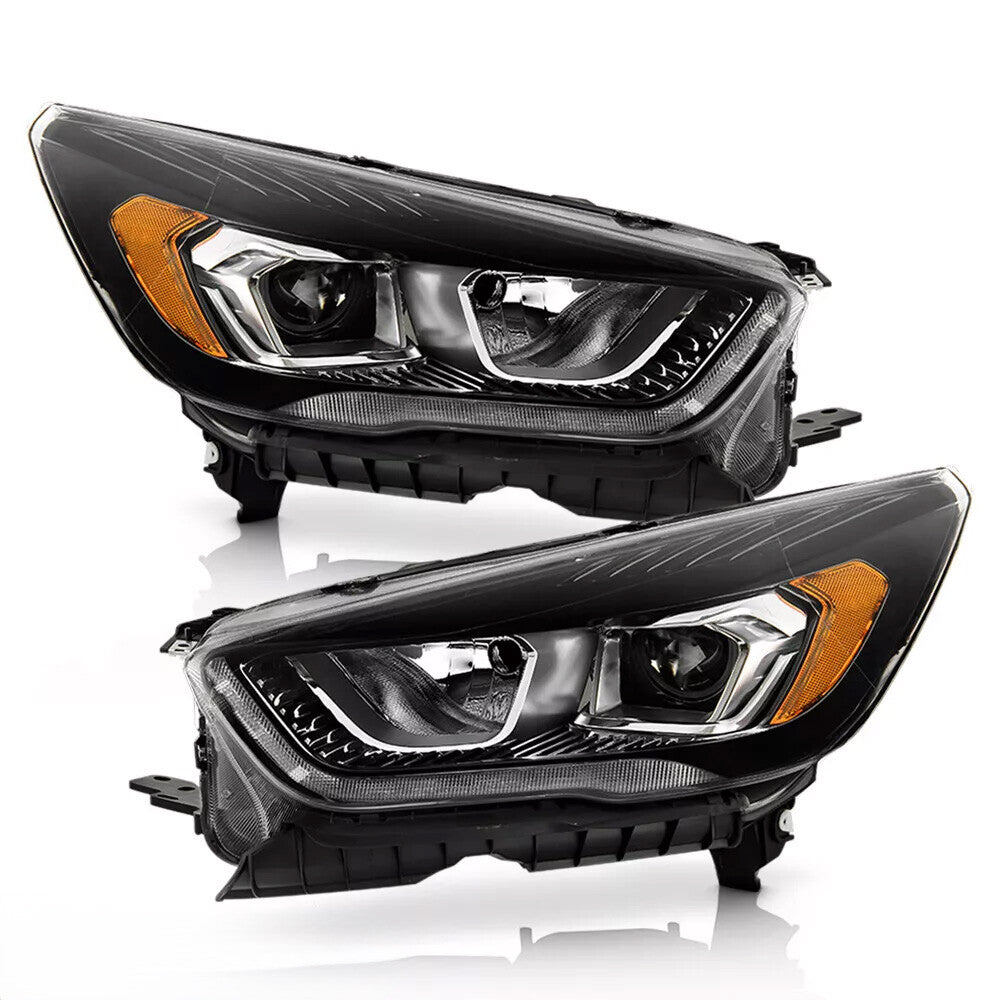 Black Halogen Headlights Pair w/ LED DRL for Ford Escape (2017-2019)