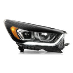 Black Halogen headlights pair front view for 2017-2019 Ford Escape