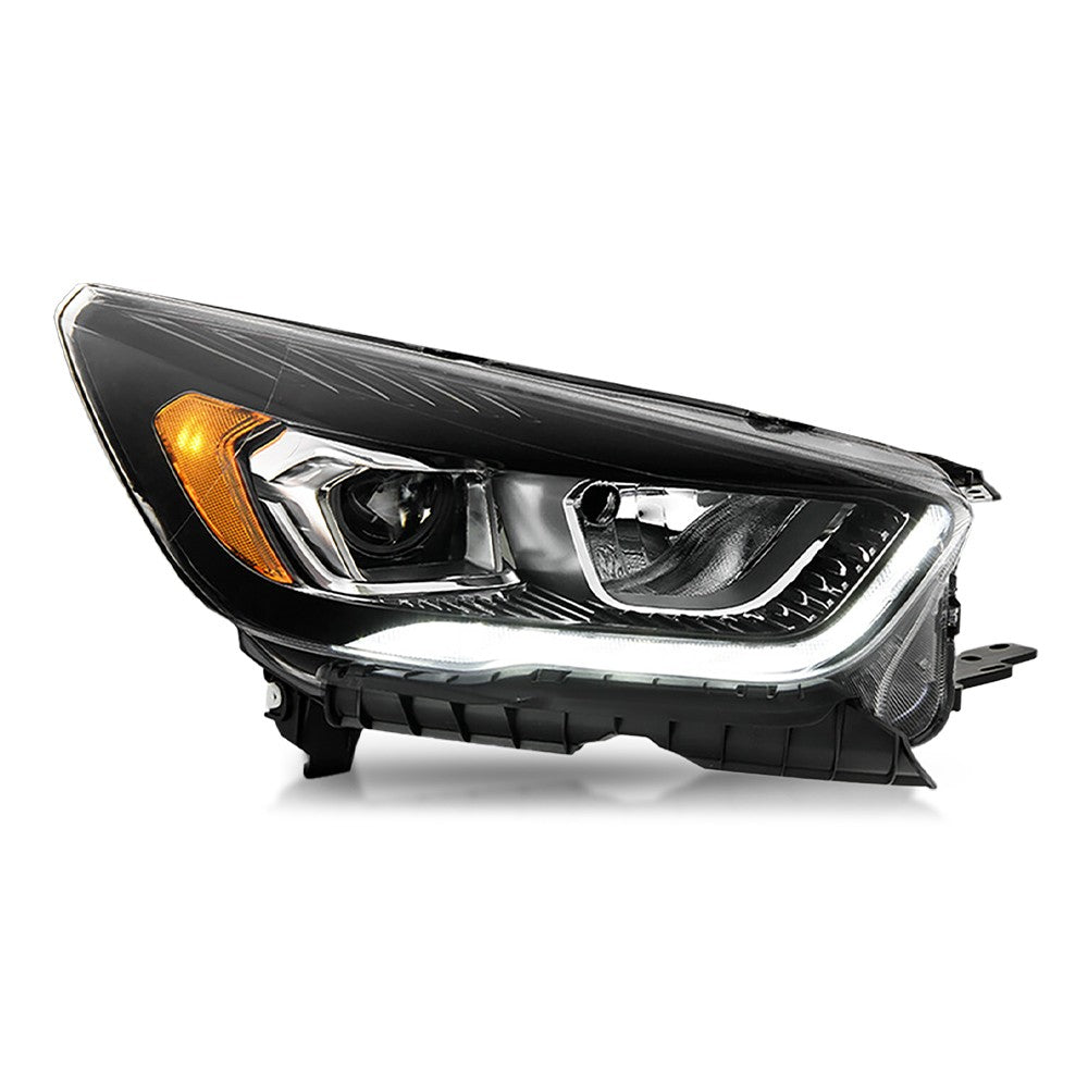 Black Halogen headlights pair front view for 2017-2019 Ford Escape