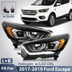 Fitment chart for Black Halogen headlights, 2017-2019 Ford Escape