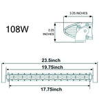 108W 20 Inches Black Spot/Flood Combo LED Light Bar - GENSSI Lighting