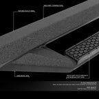 Black Steel Nerf Side Steps for 2018 - 2024 Jeep Wrangler JL 4 Door - GENSSI Exterior Part