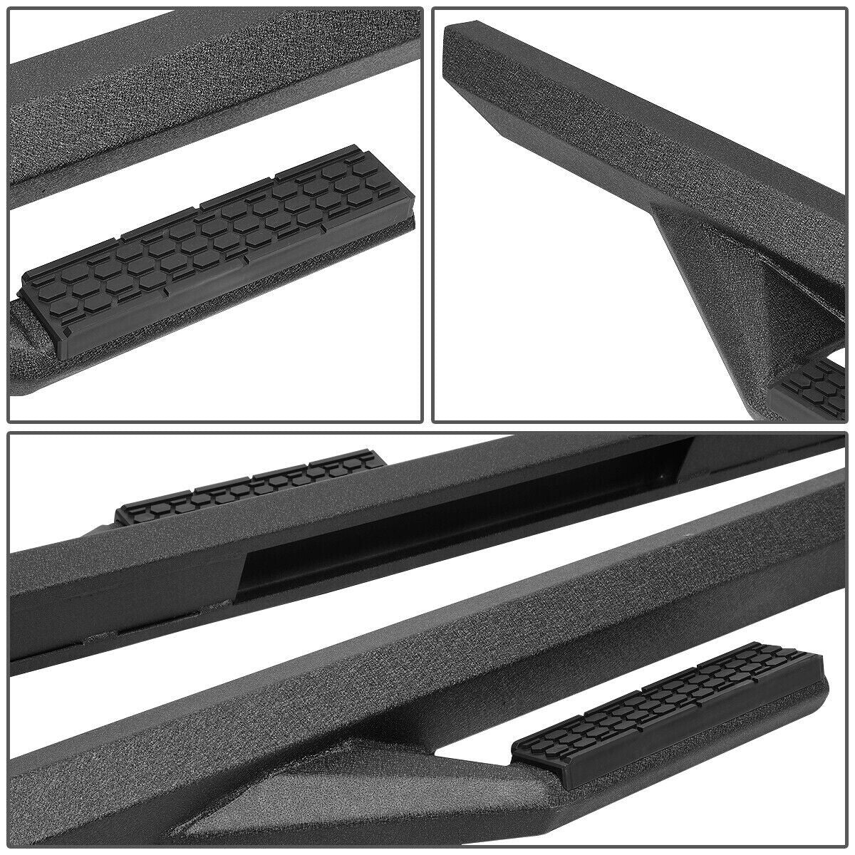 Black Steel Nerf Side Steps for 2018-2024 Jeep Wrangler JL 4 Door Exterior Part