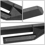 Black Steel Nerf Side Steps for 2018 - 2024 Jeep Wrangler JL 4 Door - GENSSI Exterior Part