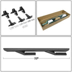 Black Steel Nerf Side Steps for 2018 - 2024 Jeep Wrangler JL 4 Door - GENSSI Exterior Part