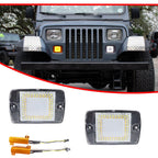 Clear LED Bumper Turn Signals and Side Markers Set for 1987 - 1995 Jeep Wrangler YJ - GENSSI Lighting