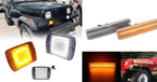 Clear LED Bumper Turn Signals and Side Markers Set for 1987 - 1995 Jeep Wrangler YJ - GENSSI Lighting