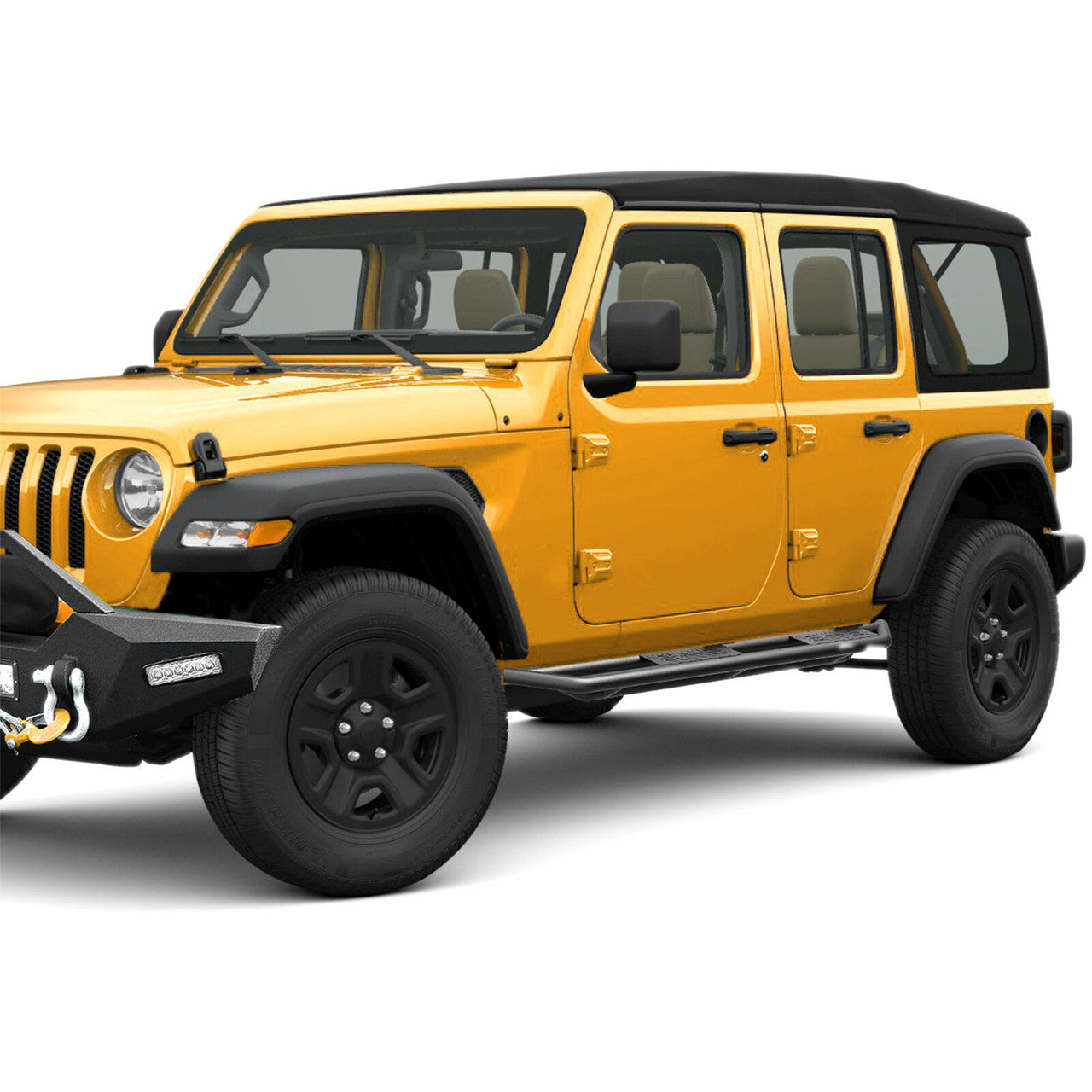 Running Boards Side Steps Rail Steps Rock Sliders for Jeep Wrangler JLU Tube 4dr 2018 -2023 Tube Style Exterior Part