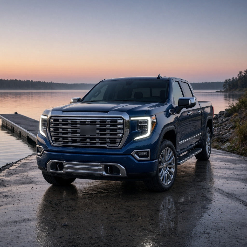 2022-2026 GMC Sierra 1500 with full LED chrome headlights installed