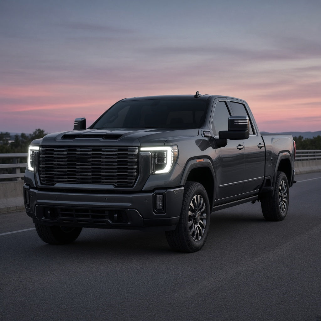 2020-2023 GMC Sierra HD with LED headlights installed