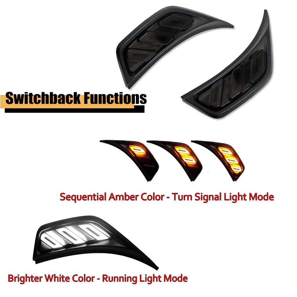 DRL And Turn Signal LED Front Fender Side Marker Lights for 2018 - 2023 Jeep Wrangler Gladiator JL JLU - GENSSI Lighting