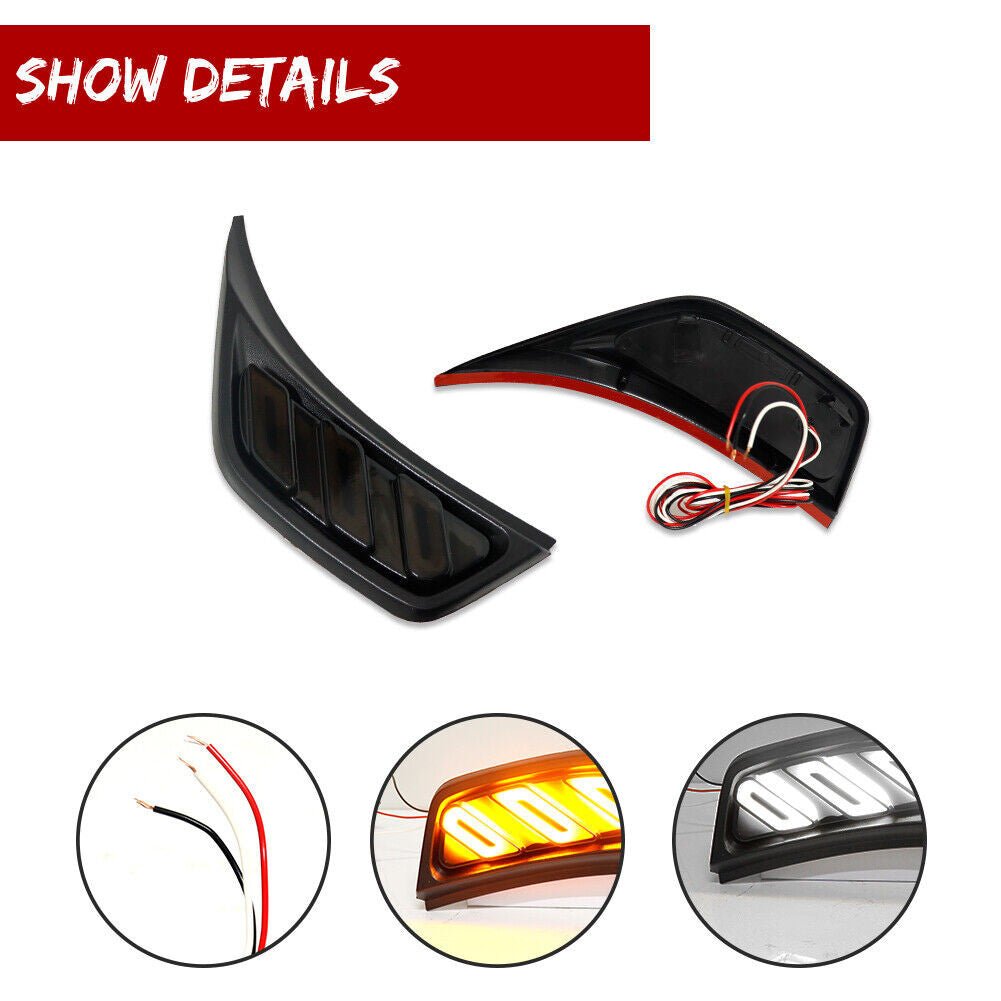 DRL And Turn Signal LED Front Fender Side Marker Lights for 2018 - 2023 Jeep Wrangler Gladiator JL JLU - GENSSI Lighting