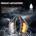 DRL And Turn Signal LED Front Fender Side Marker Lights for 2018 - 2023 Jeep Wrangler Gladiator JL JLU - GENSSI Lighting