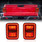 Smoked 2nd Gen LED Tail Lights Brake Turn Signal Reverse for Jeep Gladiator JT 2019 - 2023 - GENSSI Lighting
