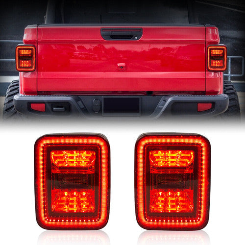 Smoked 2nd Gen LED Tail Lights Brake Turn Signal Reverse for Jeep Gladiator JT 2019-2023 Default Title Lighting