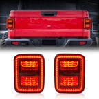 Smoked 2nd Gen LED Tail Lights Brake Turn Signal Reverse for Jeep Gladiator JT 2019 - 2023 - GENSSI Lighting
