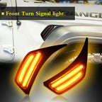 Smoked LED Front Fender Side Markers Turn Signal Lights for Jeep Wrangler JL JLU 2018+ - GENSSI Lighting