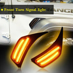 Smoked LED Front Fender Side Markers Turn Signal Lights for Jeep Wrangler JL JLU 2018+ - GENSSI Lighting