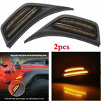 Smoked LED Front Fender Side Markers Turn Signal Lights for Jeep Wrangler JL JLU 2018+ - GENSSI Lighting