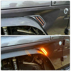 Smoked LED Front Fender Side Markers Turn Signal Lights for Jeep Wrangler JL JLU 2018+ - GENSSI Lighting