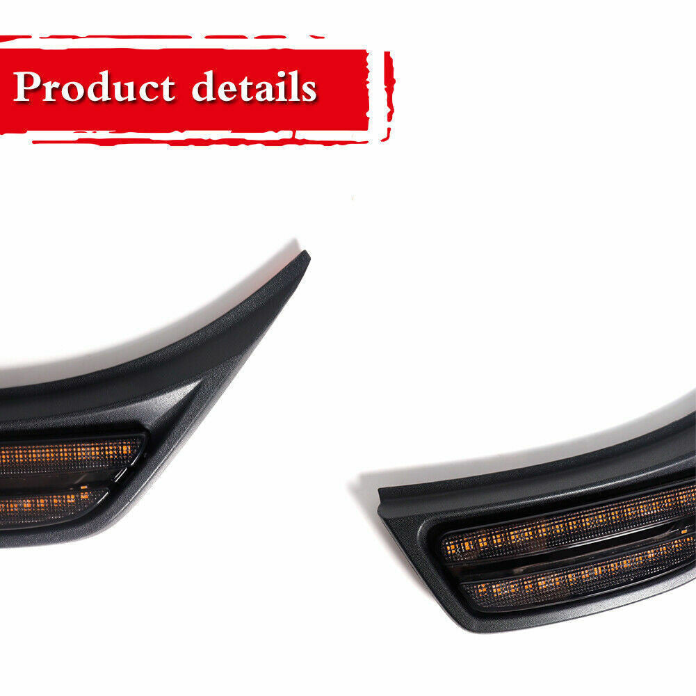 Smoked LED Front Fender Side Markers Turn Signal Lights for Jeep Wrangler JL JLU 2018+ Lighting