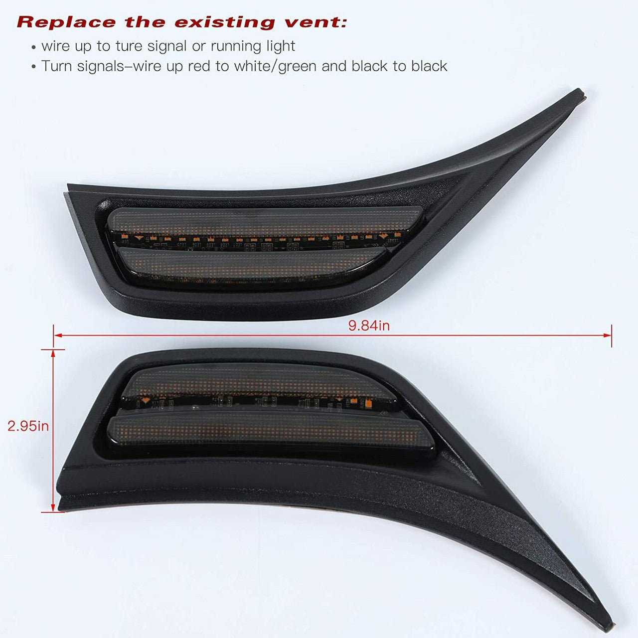 Smoked LED Front Fender Side Markers Turn Signal Lights for Jeep Wrangler JL JLU 2018+ Lighting