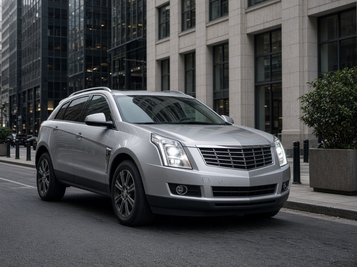 2010-2016 Cadillac SRX with chrome HID AFS headlights installed