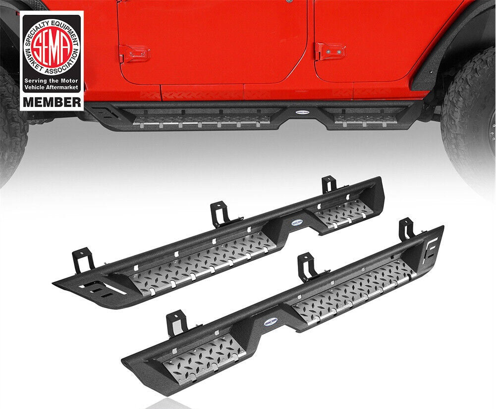 Running Board Nerf Side Step Bars for 2018-2024 Jeep Wrangler JL 4Dr Exterior Part