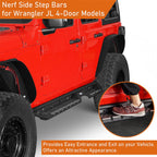Running Board Nerf Side Step Bars for 2018 - 2024 Jeep Wrangler JL 4Dr - GENSSI Exterior Part