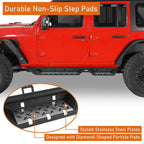 Running Board Nerf Side Step Bars for 2018 - 2024 Jeep Wrangler JL 4Dr - GENSSI Exterior Part