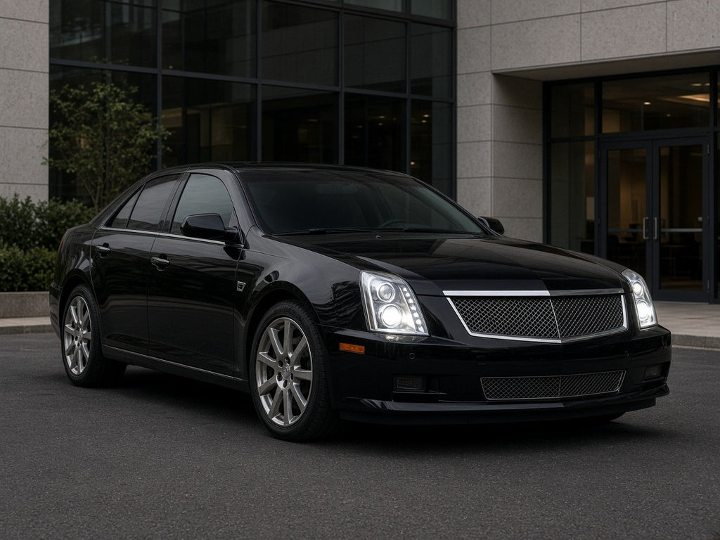 2005-2011 Cadillac STS with chrome HID headlights installed