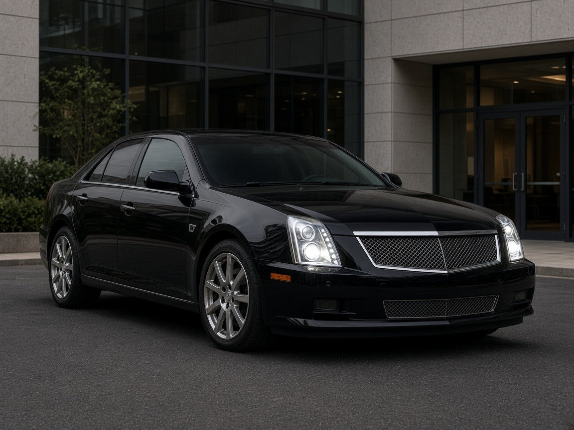 2005-2011 Cadillac STS with chrome HID headlights installed