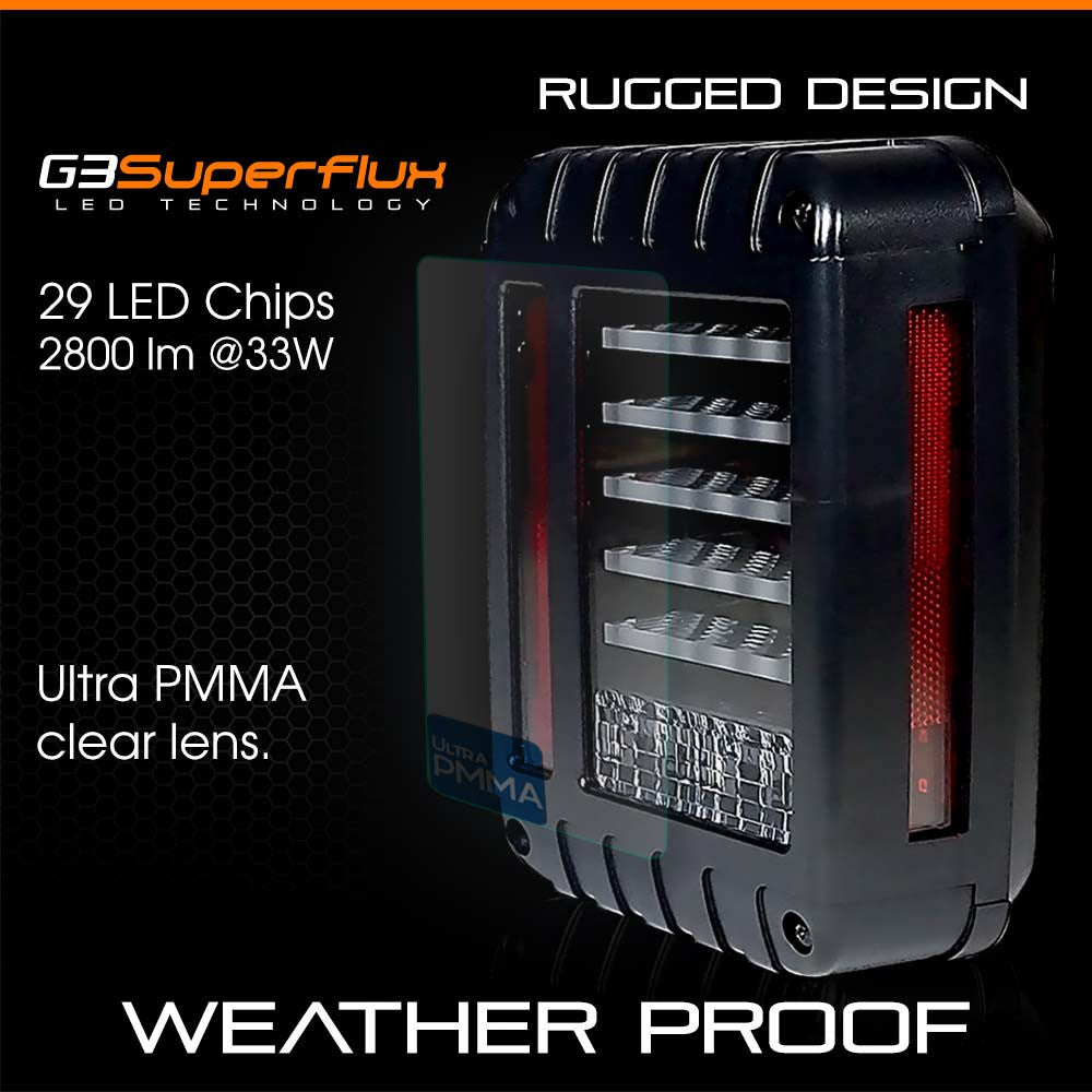 HELIOS Black LED Tail Lights for Wrangler JK 2007-2018 Lighting