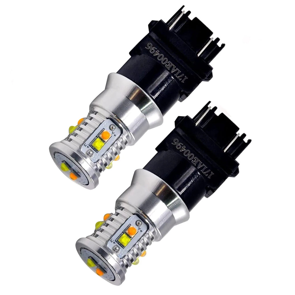 3157 3057 4157 3156 LED Tail Light Switch-Back Amber White Bulbs (2 Pack)
