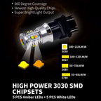 3157 3057 4157 3156 LED Tail Light Switch-Back Amber White Bulbs (2 Pack)