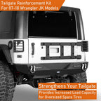 Tailgate Reinforcement Steel Powder Coated For 2007 - 2018 Jeep Wrangler JK - GENSSI Exterior Part
