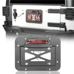 Tailgate Steel Spare Tire License Plate and LED Light for 2007 - 2018 Jeep Wrangler JK - GENSSI Exterior Part