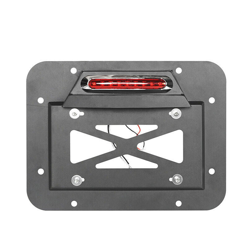 Tailgate Steel Spare Tire License Plate and LED Light for 2007-2018 Jeep Wrangler JK Exterior Part