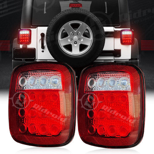 LED Red Tail Lights for Jeep Wrangler CJ YJ TJ Smoke Default Title Lighting